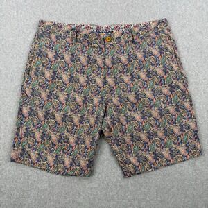 Robert Graham Shorts Mens 38 Multicolor Paisley Classic Yates Linen Blend Chino‎